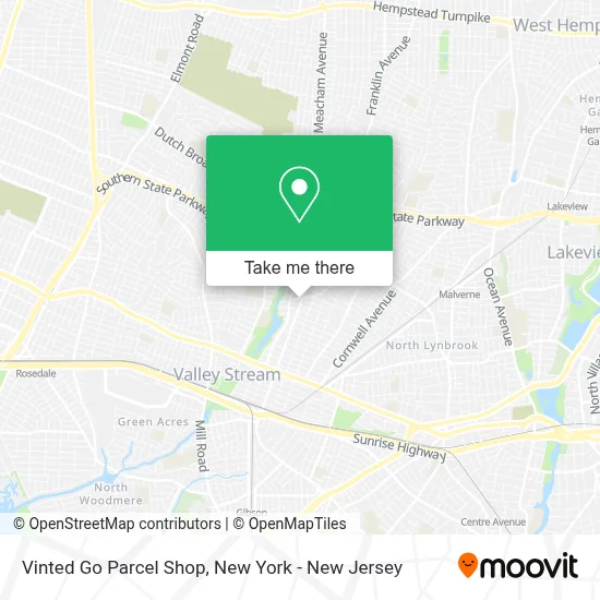 Vinted Go Parcel Shop map