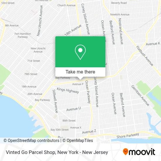 Vinted Go Parcel Shop map