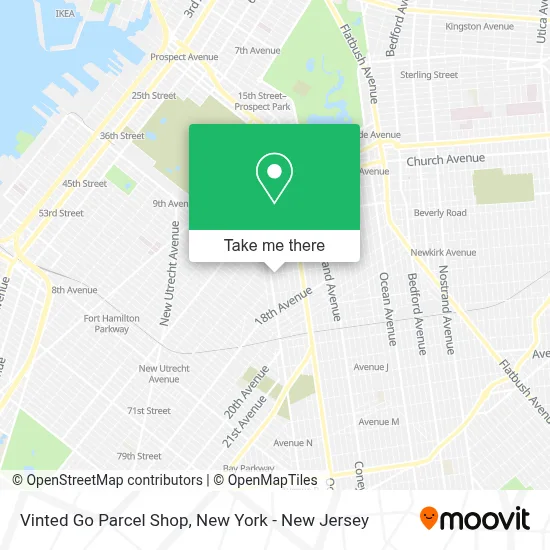 Vinted Go Parcel Shop map