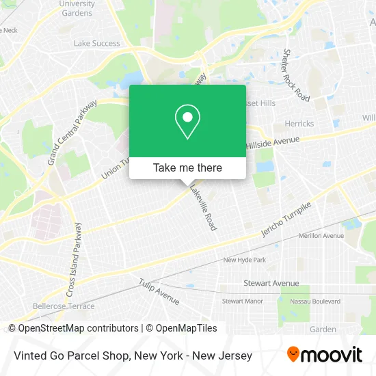 Vinted Go Parcel Shop map