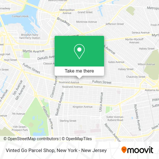 Vinted Go Parcel Shop map