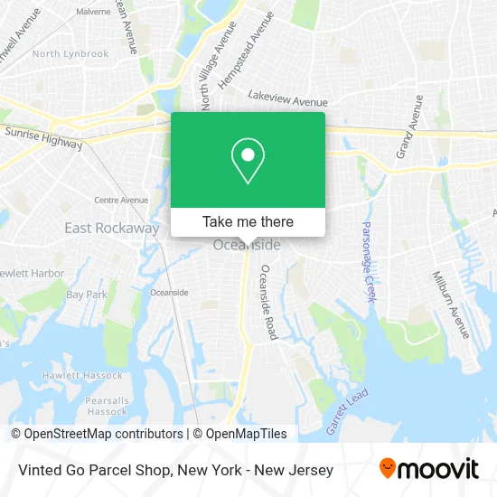 Vinted Go Parcel Shop map