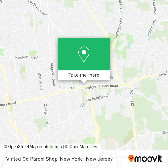 Vinted Go Parcel Shop map