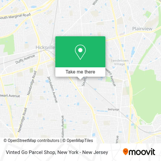 Vinted Go Parcel Shop map