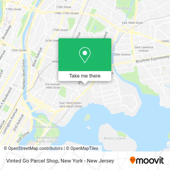 Vinted Go Parcel Shop map