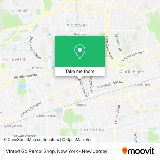 Vinted Go Parcel Shop map
