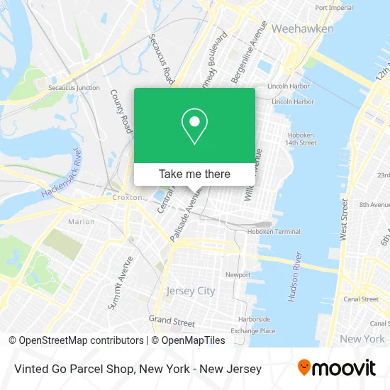 Vinted Go Parcel Shop map
