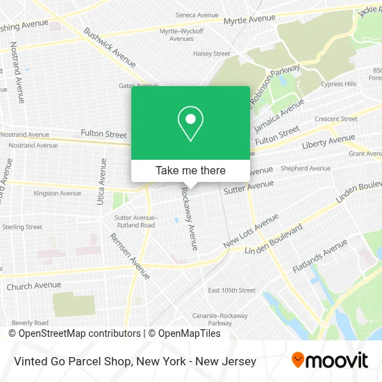 Vinted Go Parcel Shop map