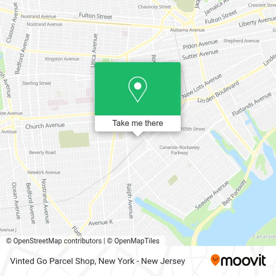 Vinted Go Parcel Shop map