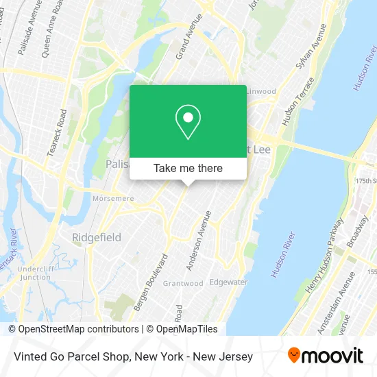 Vinted Go Parcel Shop map