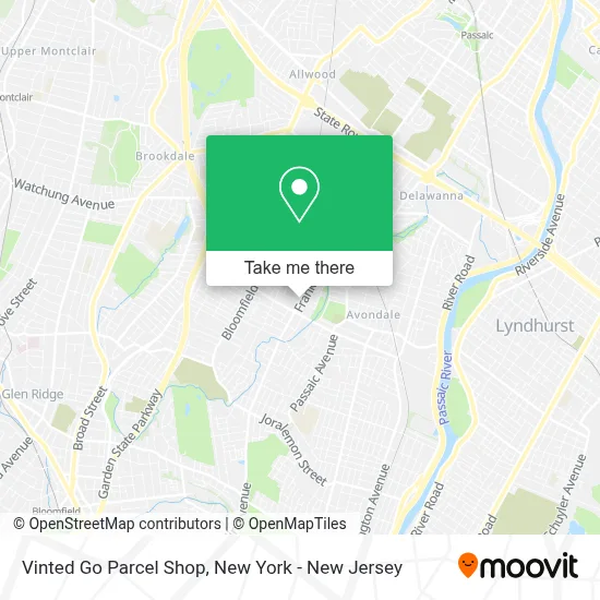 Vinted Go Parcel Shop map