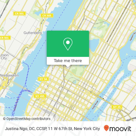 Mapa de Justina Ngo, DC, CCSP, 11 W 67th St