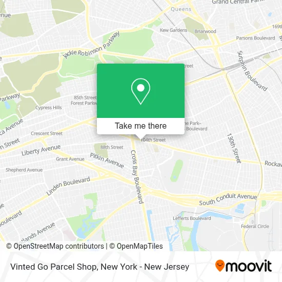 Vinted Go Parcel Shop map