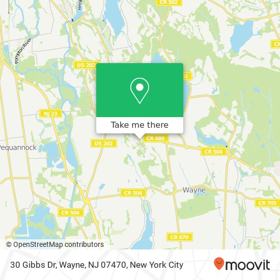Mapa de 30 Gibbs Dr, Wayne, NJ 07470