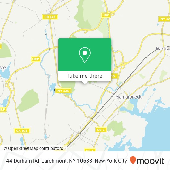 Mapa de 44 Durham Rd, Larchmont, NY 10538