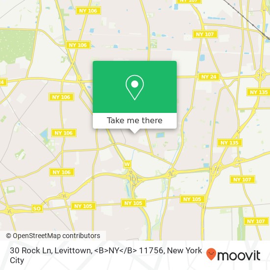 Mapa de 30 Rock Ln, Levittown, <B>NY< / B> 11756