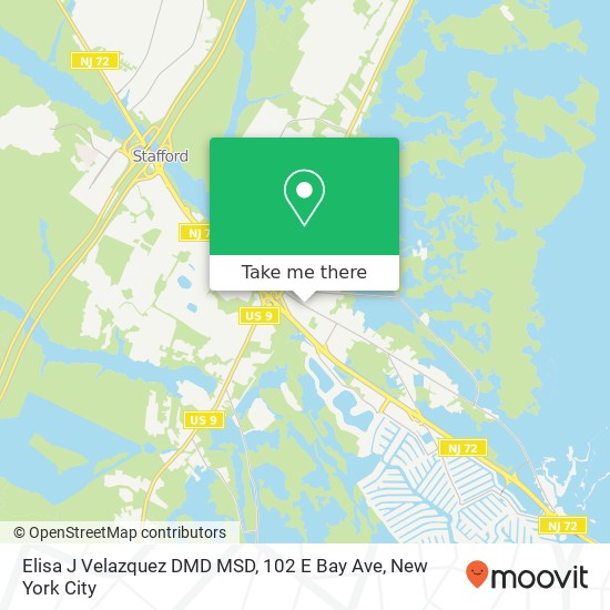 Mapa de Elisa J Velazquez DMD MSD, 102 E Bay Ave