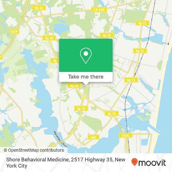 Mapa de Shore Behavioral Medicine, 2517 Highway 35