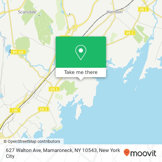 Mapa de 627 Walton Ave, Mamaroneck, NY 10543