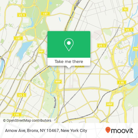 Mapa de Arnow Ave, Bronx, NY 10467