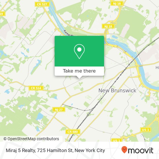 Mapa de Miraj 5 Realty, 725 Hamilton St