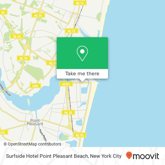 Mapa de Surfside Hotel Point Pleasant Beach