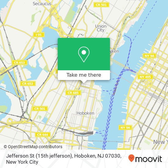 Mapa de Jefferson St (15th jefferson), Hoboken, NJ 07030
