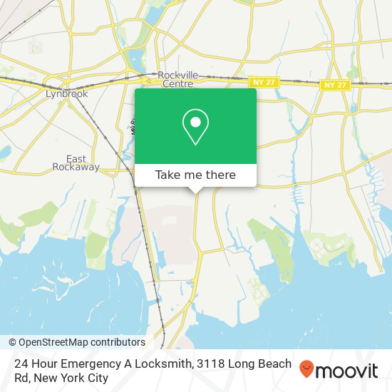 24 Hour Emergency A Locksmith, 3118 Long Beach Rd map