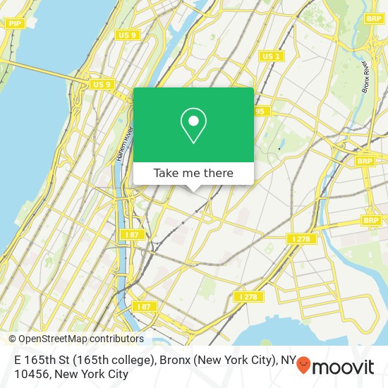 E 165th St (165th college), Bronx (New York City), NY 10456 map