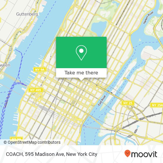 Mapa de COACH, 595 Madison Ave