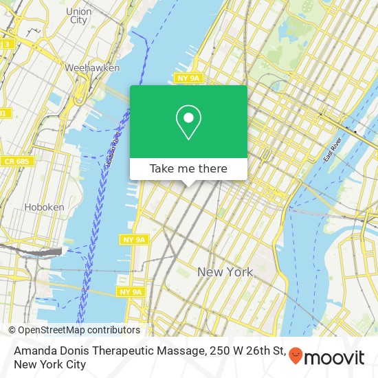 Mapa de Amanda Donis Therapeutic Massage, 250 W 26th St
