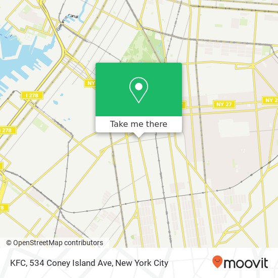 Mapa de KFC, 534 Coney Island Ave