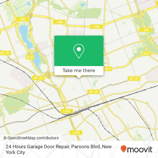 24 Hours Garage Door Repair, Parsons Blvd map