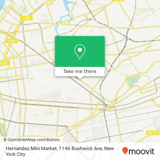 Mapa de Hernandez Mini Market, 1146 Bushwick Ave