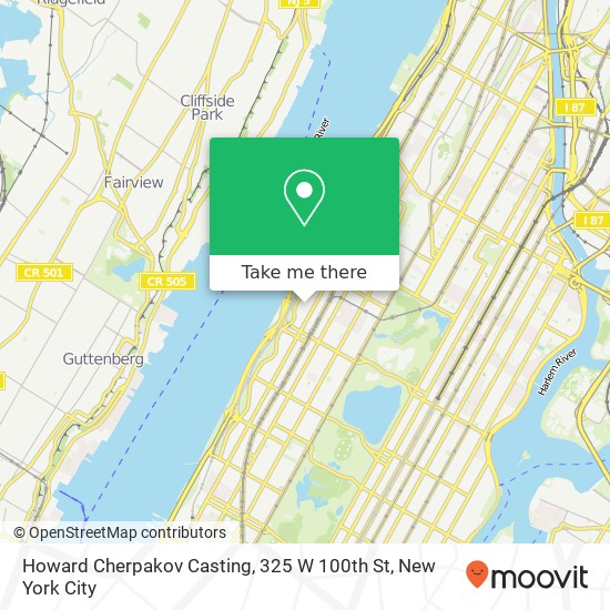 Mapa de Howard Cherpakov Casting, 325 W 100th St