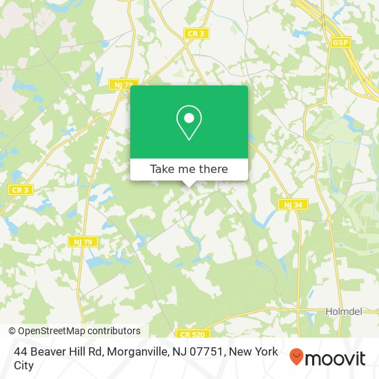 Mapa de 44 Beaver Hill Rd, Morganville, NJ 07751