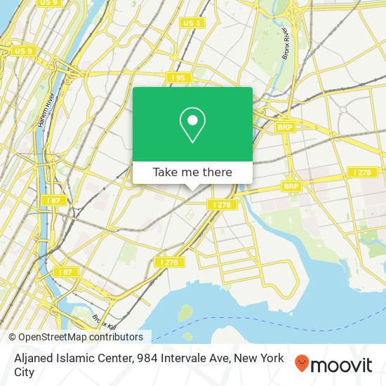 Mapa de Aljaned Islamic Center, 984 Intervale Ave