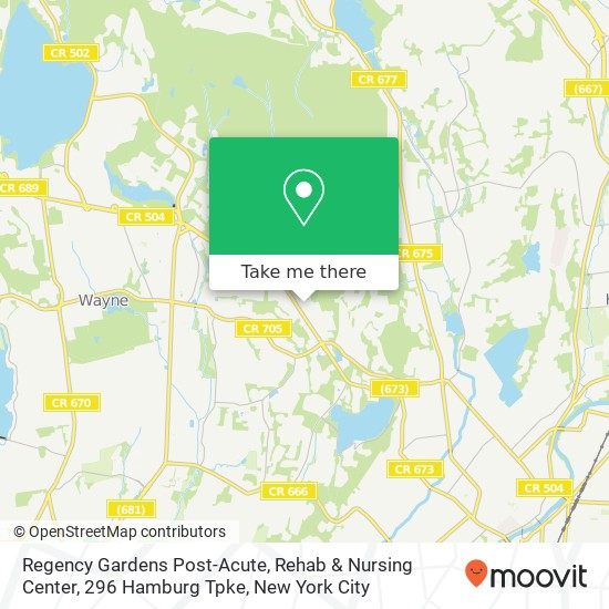 Mapa de Regency Gardens Post-Acute, Rehab & Nursing Center, 296 Hamburg Tpke
