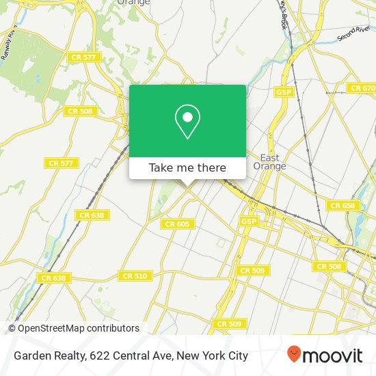 Mapa de Garden Realty, 622 Central Ave