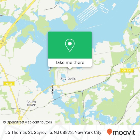 Mapa de 55 Thomas St, Sayreville, NJ 08872