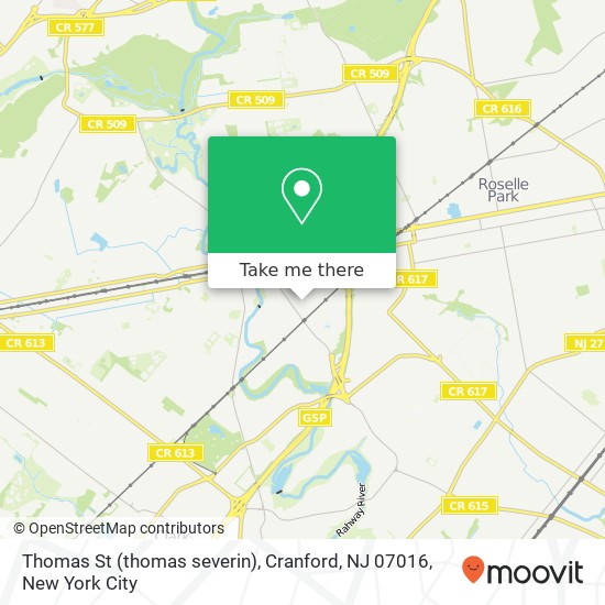 Thomas St (thomas severin), Cranford, NJ 07016 map