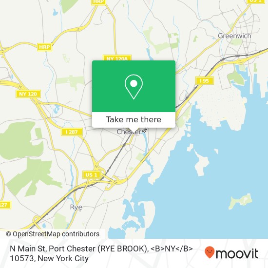 Mapa de N Main St, Port Chester (RYE BROOK), <B>NY< / B> 10573
