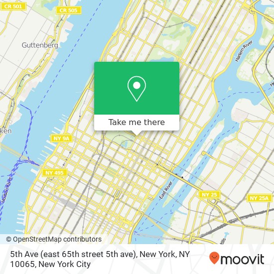 Mapa de 5th Ave (east 65th street 5th ave), New York, NY 10065
