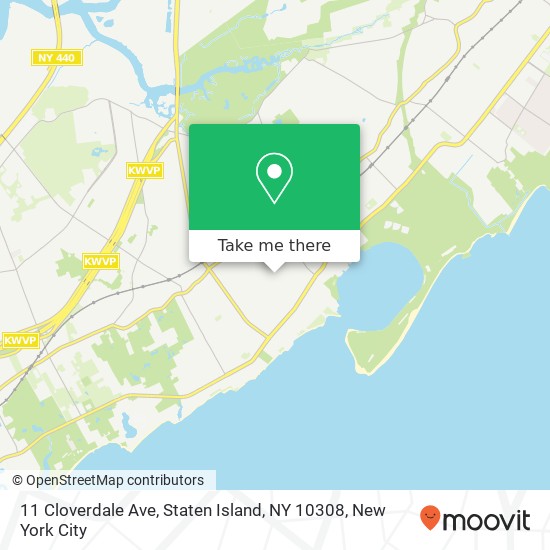 Mapa de 11 Cloverdale Ave, Staten Island, NY 10308