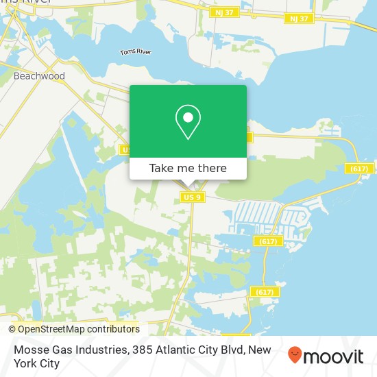 Mosse Gas Industries, 385 Atlantic City Blvd map