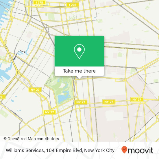 Mapa de Williams Services, 104 Empire Blvd