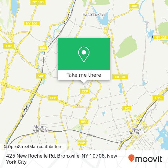 Mapa de 425 New Rochelle Rd, Bronxville, NY 10708