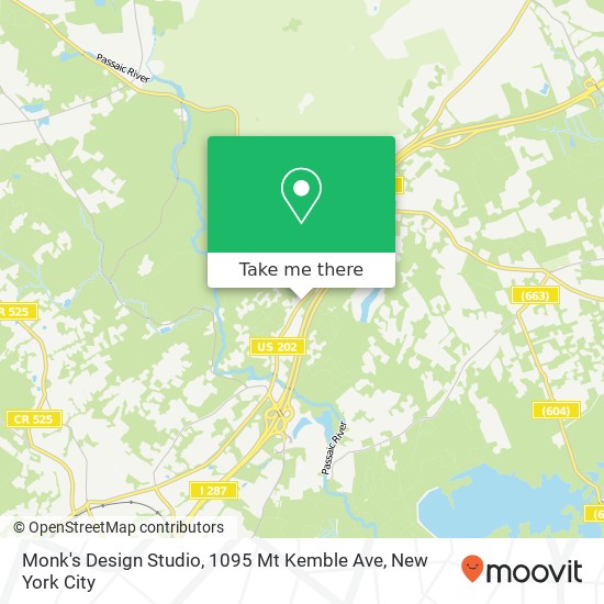 Mapa de Monk's Design Studio, 1095 Mt Kemble Ave