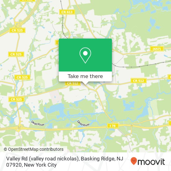 Valley Rd (valley road nickolas), Basking Ridge, NJ 07920 map