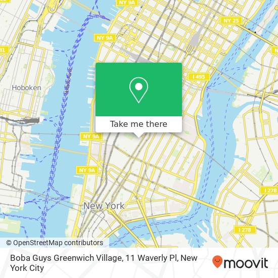 Boba Guys Greenwich Village, 11 Waverly Pl map